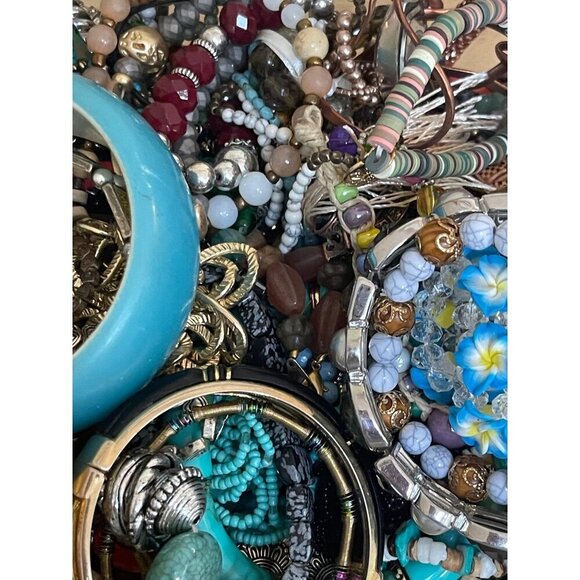 Mystery Bracelet 1lb Lot - Beaded, Cuff, Bangle, Stone, Glass, Metal, Wood - Picture 2 of 16